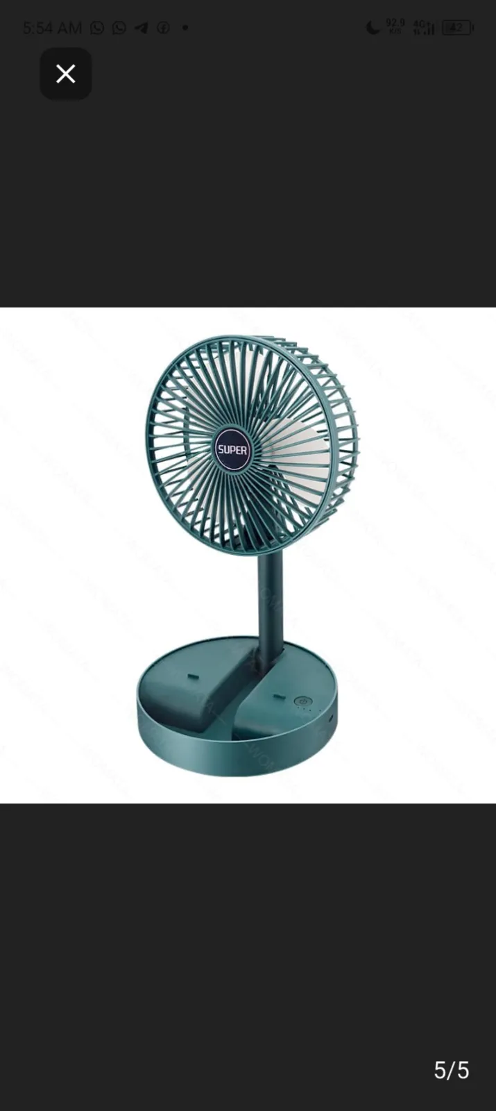 Foldable Rechargeable Fan photo 1